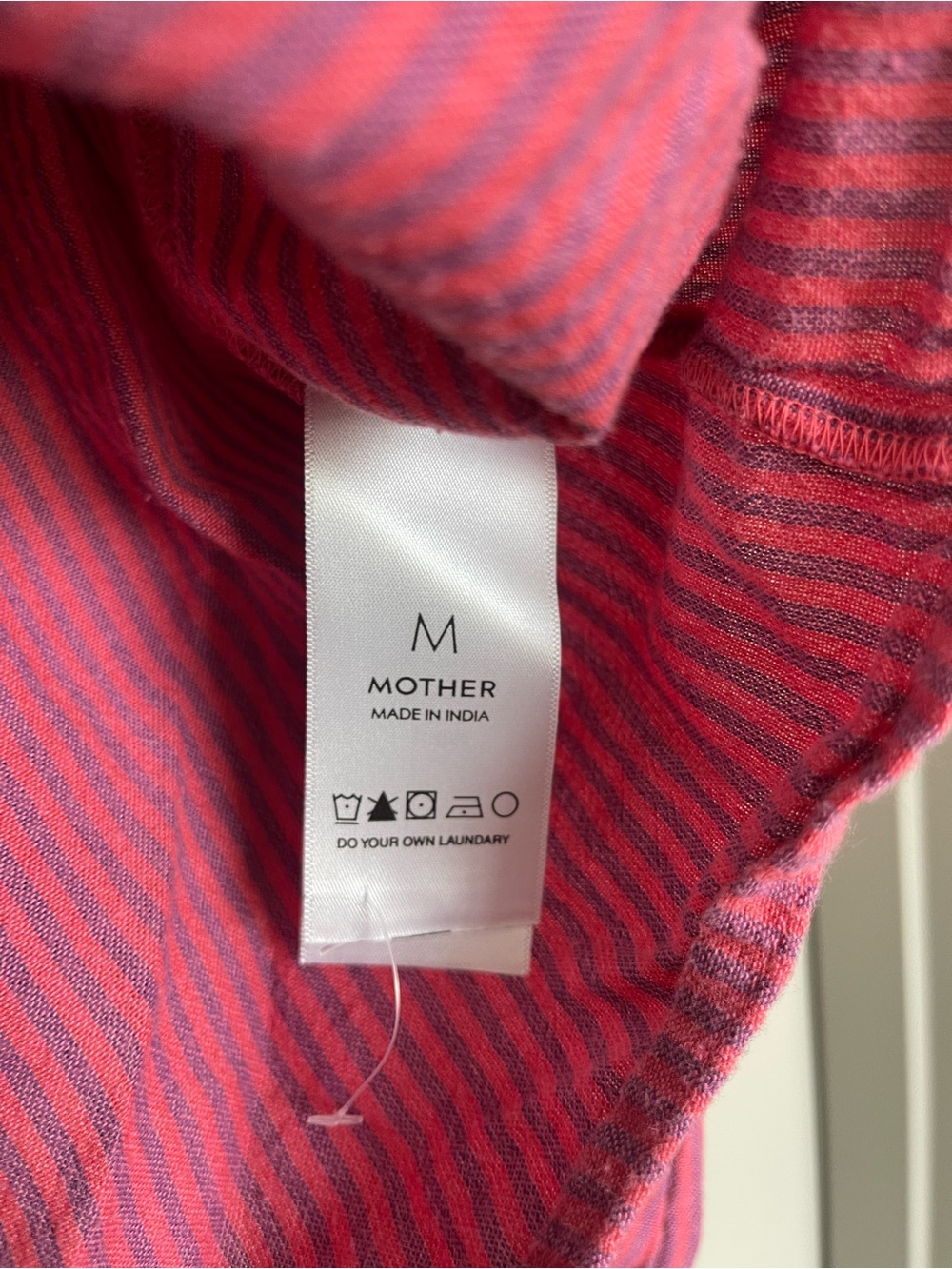 MOTHER Striped Button-Front Ruffle Blouse - Picture 5 of 6